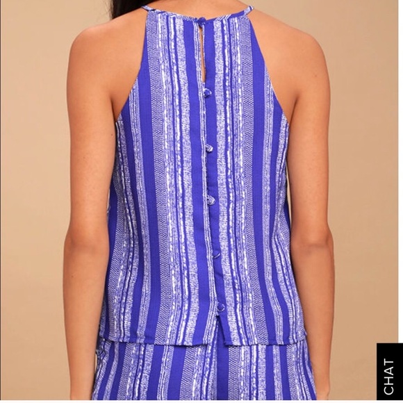 Button detail blue romper - Picture 3 of 6